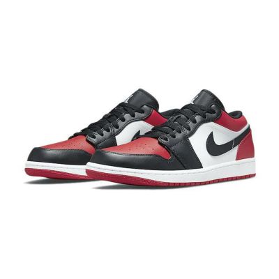 NIKE AIR JORDAN 1 LOW BRED TOE gym red/white-black 553558-612