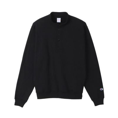 Champion HALF SNAP SWEAT SHIRT MADE IN USA 9oz. BLACK c5-w002-090
