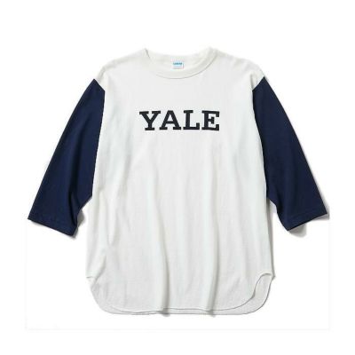 Champion TRUE TO ARCHIVES 3/4 SLEEVE BEASBALL SHIRT c3-r414 NAVY  YALE