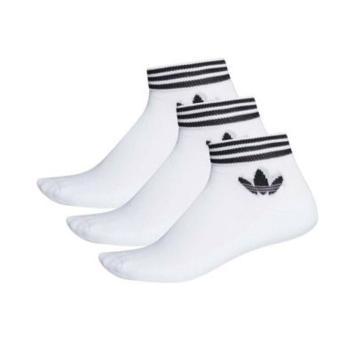 adidas TREFOIL ANKLE SOCKS 3 PAIRS WHITE ee1152 FYC73